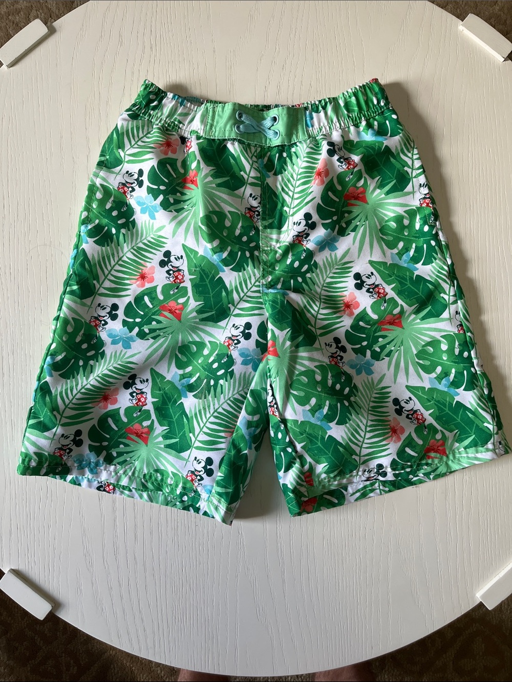 Disney Mickey Mouse Green Tropical Print Swim Shorts for Boy’s